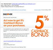 False Marketing email example.