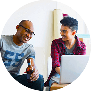 Man Smiling Because He Paid Down Debt