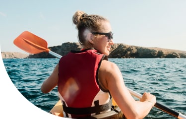 Medical student kayaking