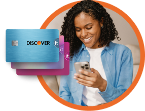 Woman applying for an instant use credit card on her phone