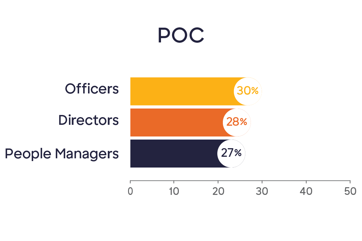 People of Color make up 29% of the Discover Directors & Officers