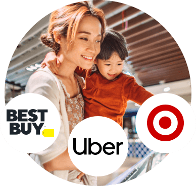 Rewards Partners Target, Starbucks, and Best Buy logos