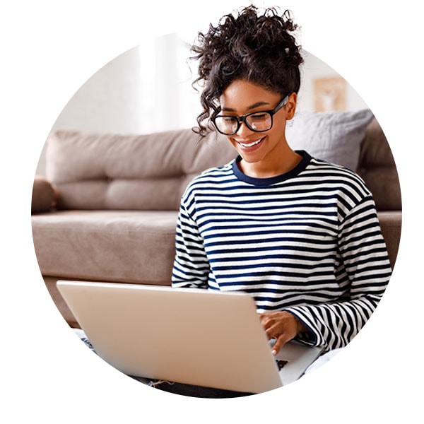 Woman using her laptop