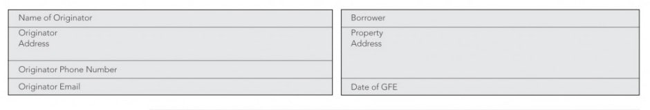 Good Faith Estimate Information