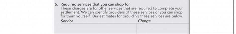 Good Faith Estimate charges for other settlement services 3