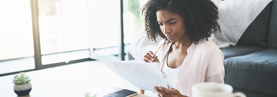 Woman researching the cost of a home equity loan