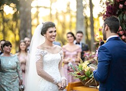 Bride and groom in the altar