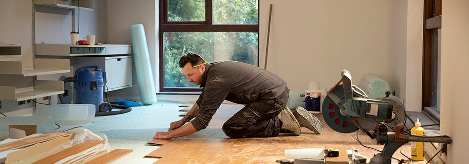 Man renovating in his tudor style home