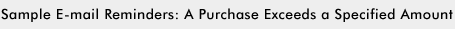 Sample E-mail Reminders: A Purchase Exceeds a Specified Amount
