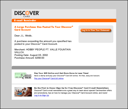 A Purchase Exceeds a Specified Amount