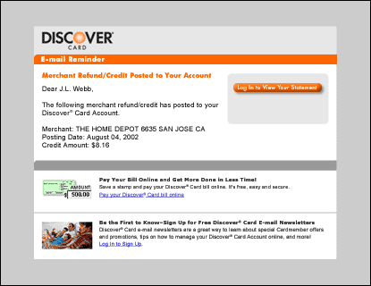 Merchant Refund/Credit Posted to Your Account