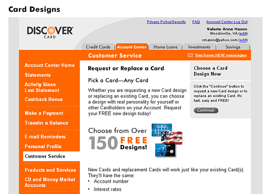 Discover Card Look Inside Card Designs