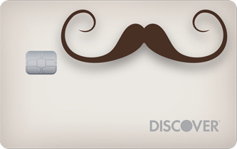 Discover it card with design moustache