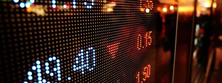 The stock exchange ticker shows change every day