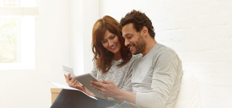 Couple looking at mail