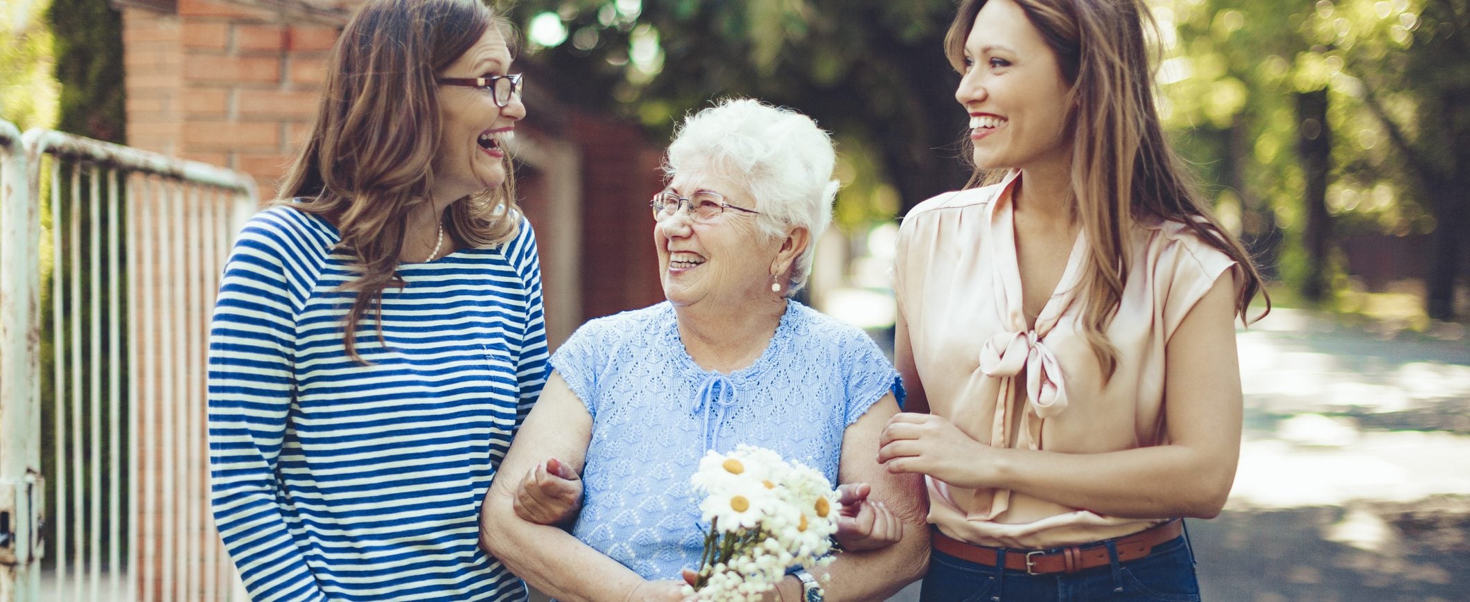 Three women spending quality time together.