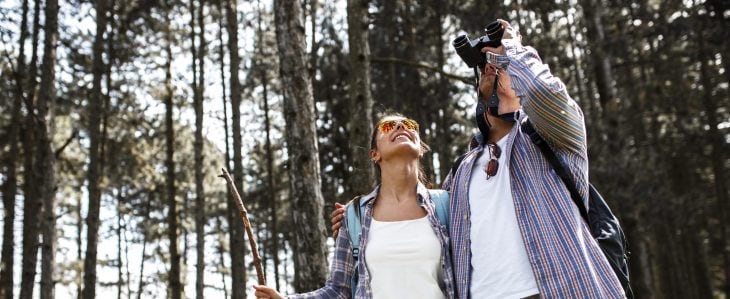 Going for a hike and bird watching are fun things to do without spending money.