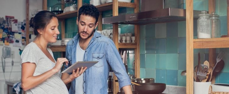 Find ways to reduce costs on bills like insurance and groceries to help save for maternity leave.