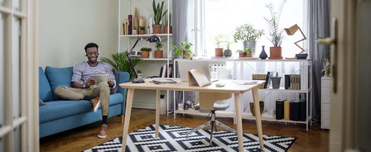 When planning a home office, think about adding a reading chair to your space.